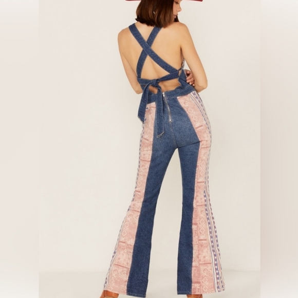NWOT  | Free People We The Free | Dallas Americana Denim Jumpsuit - Picture 8 of 14